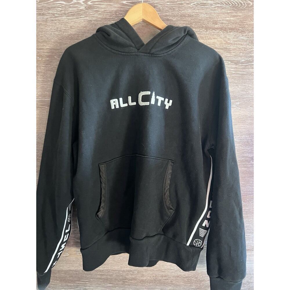 All City Just Don Black Hoodie Street Wear Sweatshirt Men Size Large